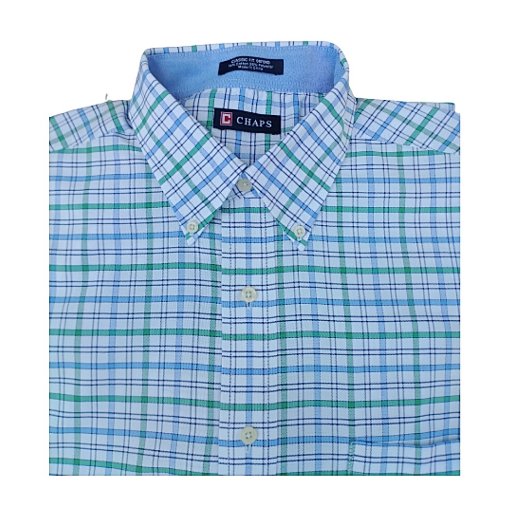 CHAPS Plaid Twill Button-Down Shirt 16-16.5
